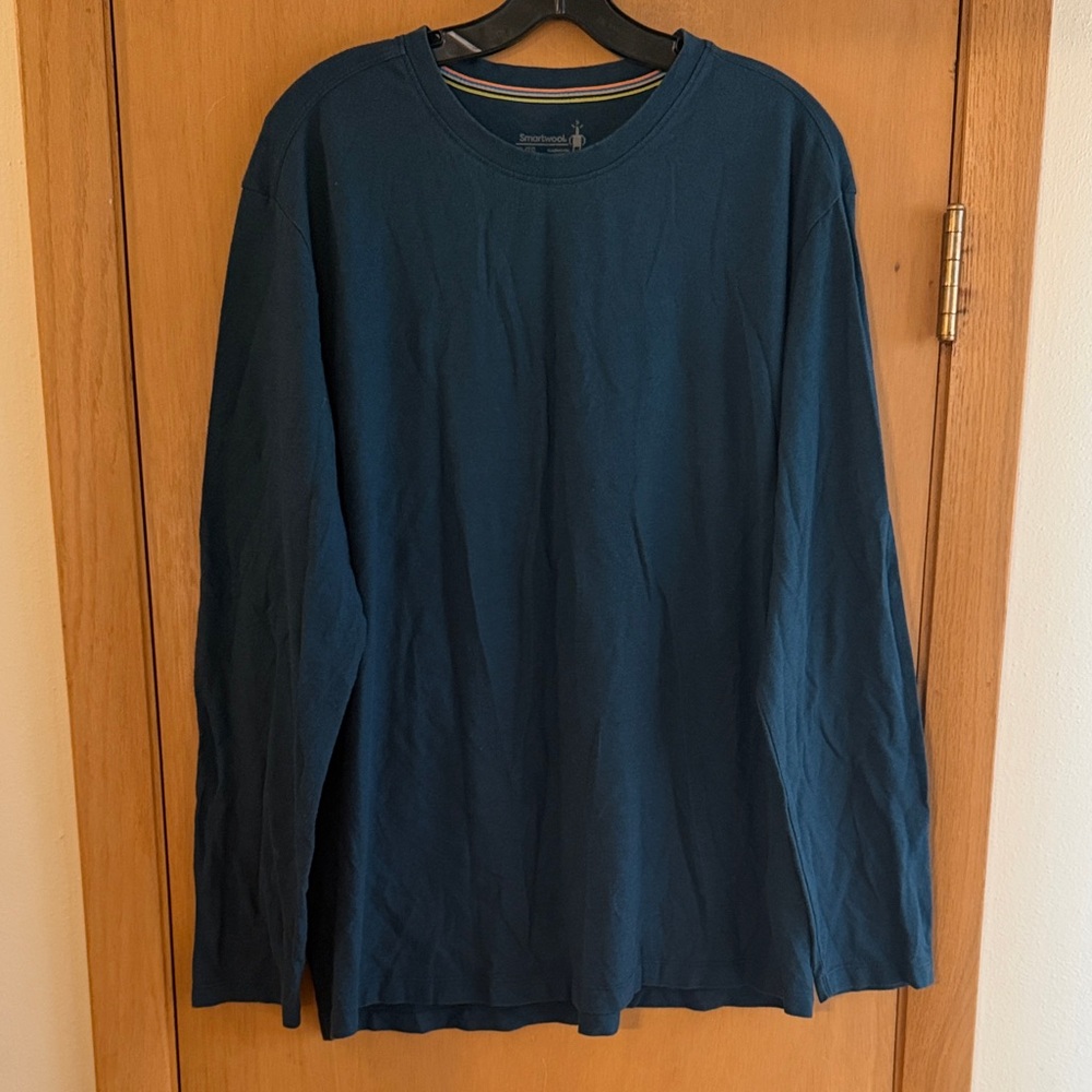 Smartwool Men’s Long Sleeve Wool Cotton Shirt Teal Blue Size XL